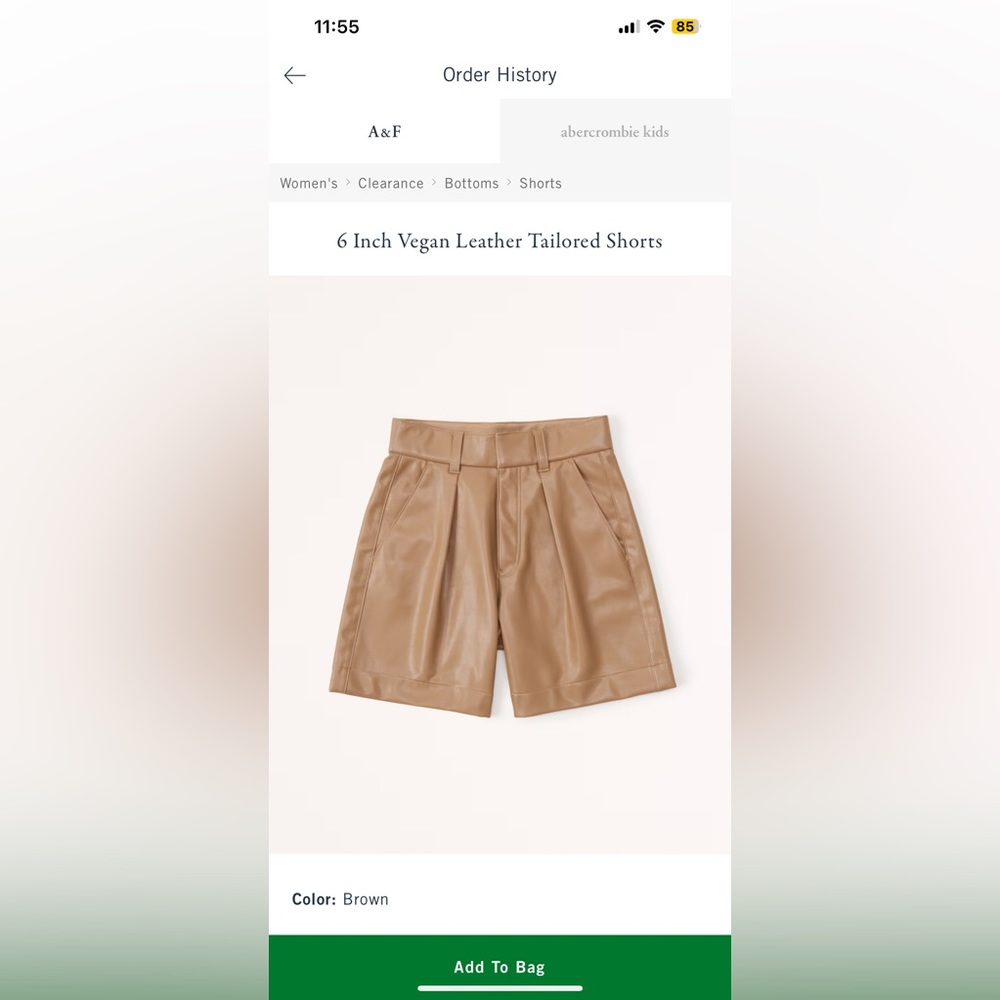Abercrombie Leather Shorts